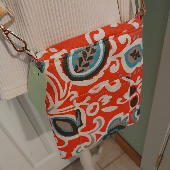 3536 Medium size Reversable The Flipped Bird Brand Orange and Teal Crochet Strap - Picture 5 of 5